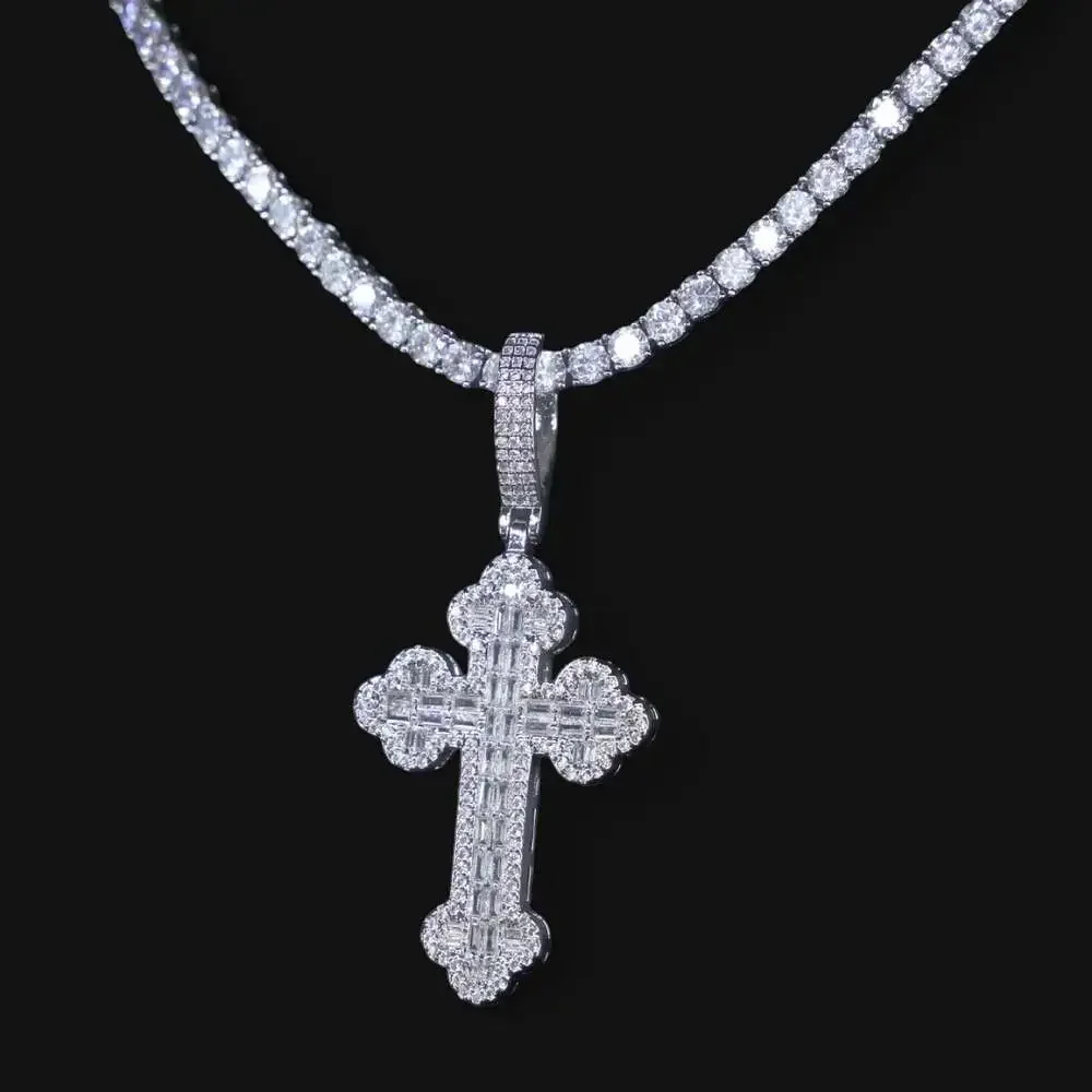 Tennis Cross Pendant With 5 Mm 18inch